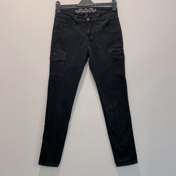 WAX Jean Black Cargo Skinny Jeans size 7​​​​​​ - Picture 2 of 12
